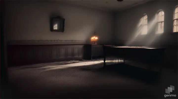 a very scary room with walls destroyed by old age and old furniture