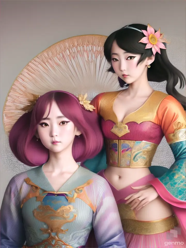 Señorita de anime Tsutsui Honoka y su hermana futbolista.