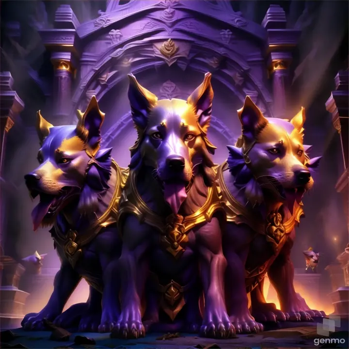 a group of three dogs standing next to each other