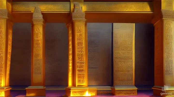 the Egyptian tomb of the queen in gold