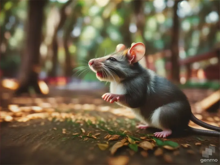 Rat dancing  in forest