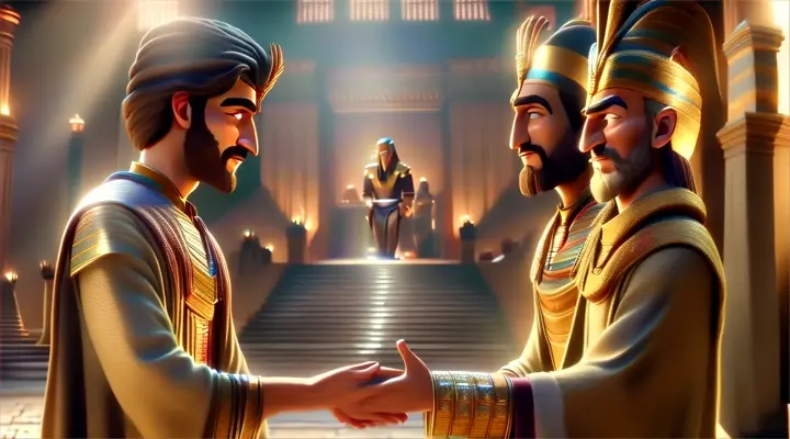 a scene from the animated movie the pharaoh and his wife