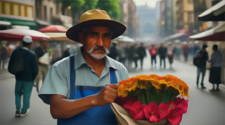 man selling on the streets