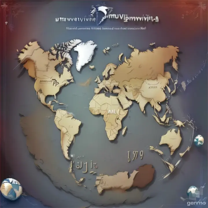 a map of the world with the names of countries