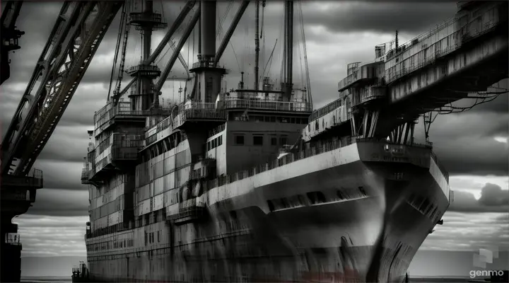 Ship crane lift a dead zombie 
