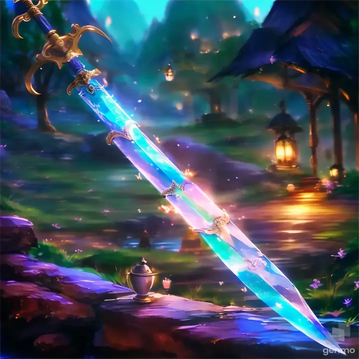 a sword that is sitting on top of a rock
