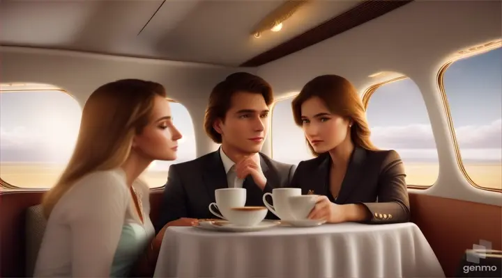 24  boy and girl  cofee date in airoplane