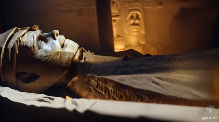 A mummy in a dark room
