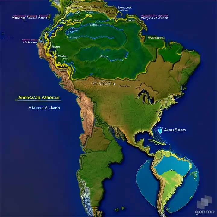 a map of the americas with a blue background connect all lines