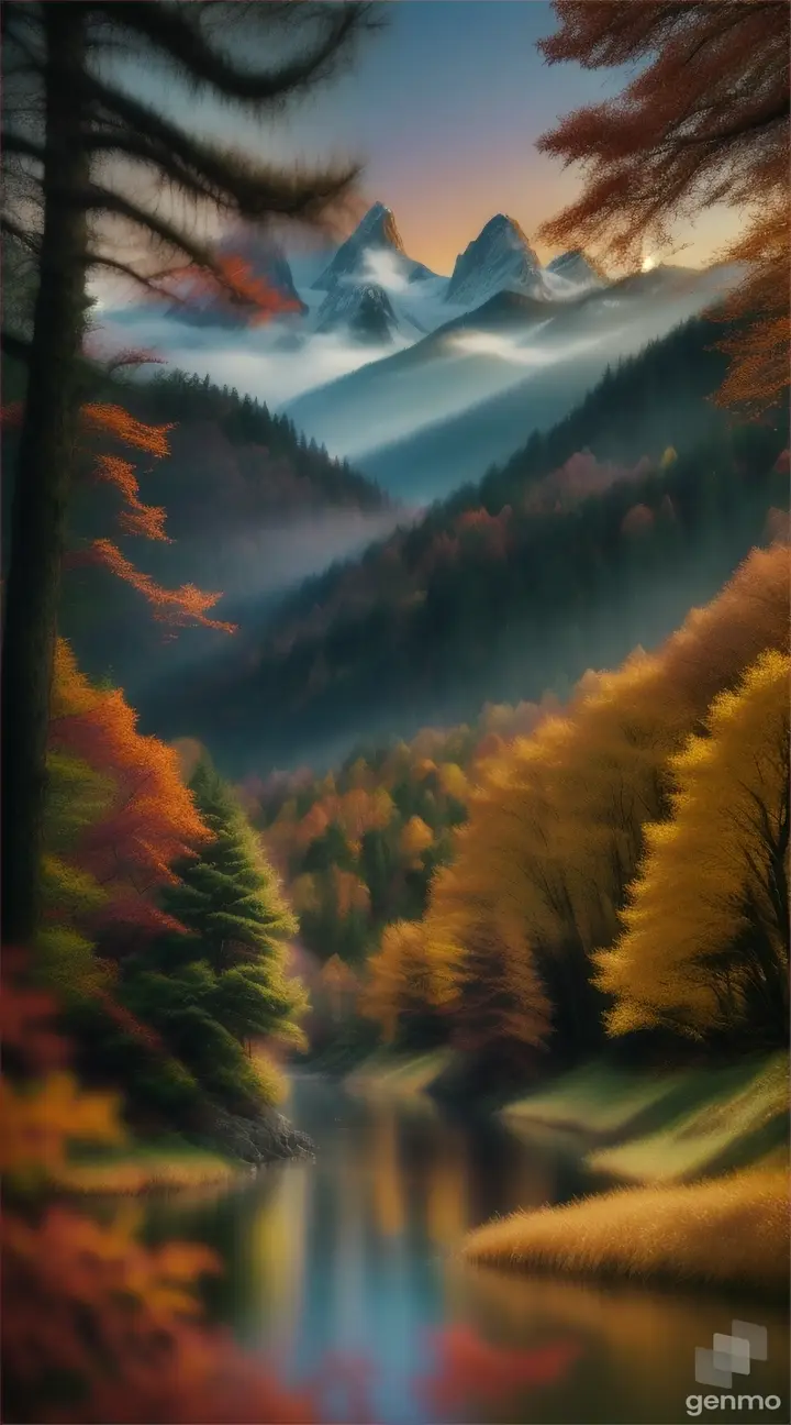 forest, mountains in the background, Miki Asai Macro photography, close-up, hyper detailed, trending on artstation, sharp focus, studio photo, intricate details, highly detailed, by greg rutkowski  8k  9/16