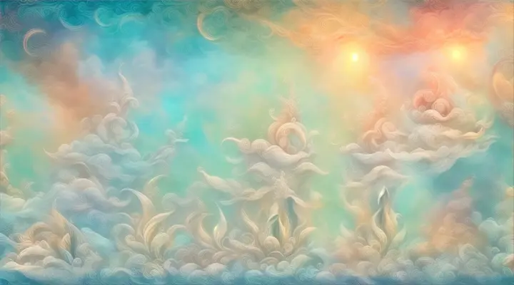 a painting of a sky with clouds and a sun