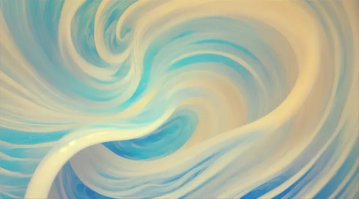 a painting of white and blue swirls on a blue background