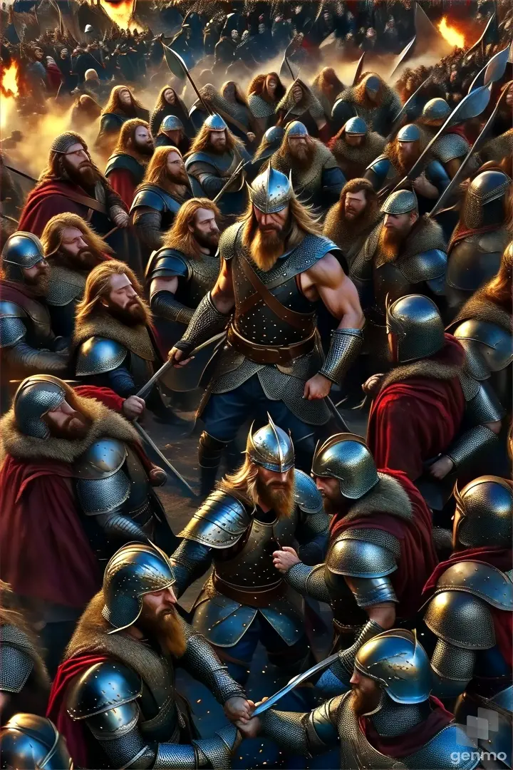 a group of men in armor standing next to each other