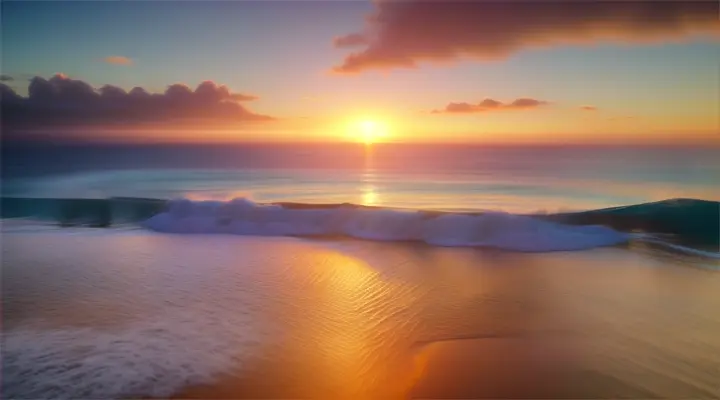 Aerial drone lateral motion footage morning sunrise over ocean