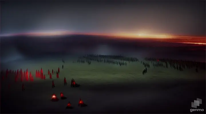 An army of humans is fighting an army of vampires at night

