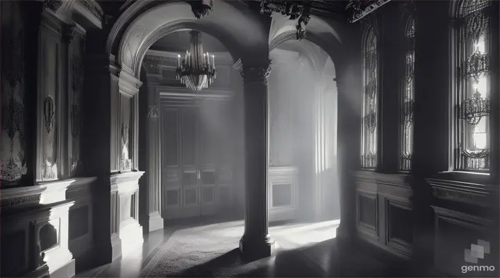 Delos discovering hidden passages and secret rooms within the mansion, each holding its own secrets and horrors.