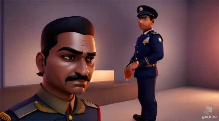 3d cartoon indian police  inspector 