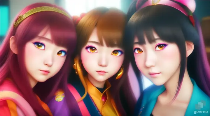 Hermanas de anime Kanako y Miki Miyamae.