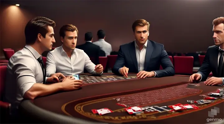 Create a beautiful video on the topic of poker And show famous players at the table