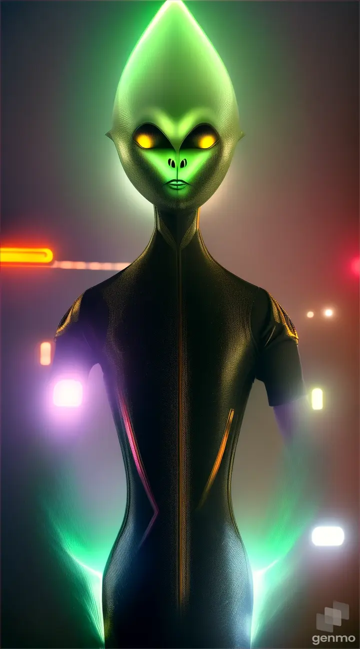 Alien muncul ditengah jalan raya 
