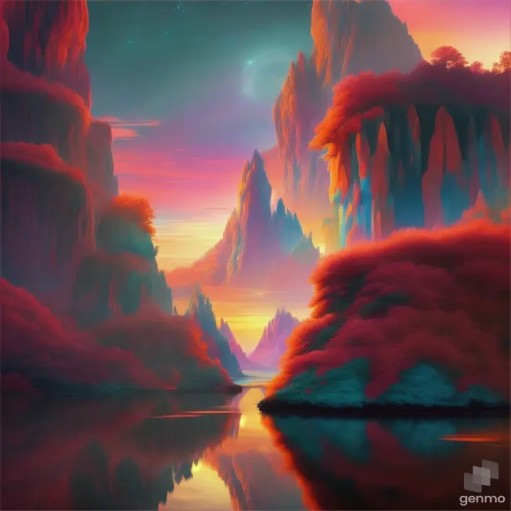 Imagine and illustrate a surreal dreamscape filled with imaginative landscapes, fantastical creatures, and vibrant colors. Let your imagination run wild and create a scene that transports viewers to another world.8k 9\16