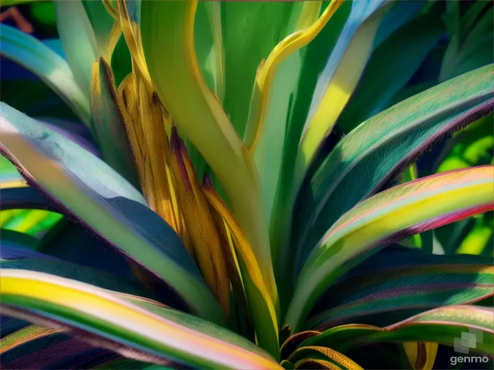 Close-up photographs or illustrations of banana plants in the field, highlighting the orientation of the growing bananas and their stems pointing towards the sky.