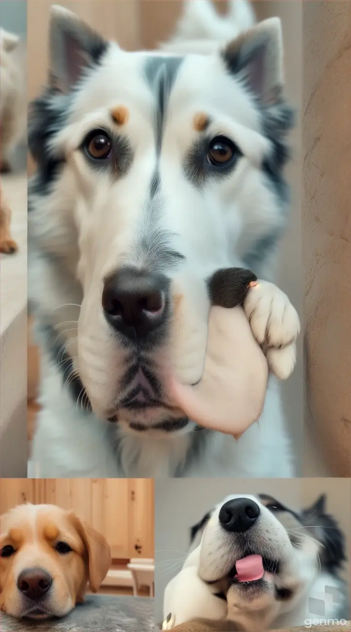 Images of dogs sniffing different objects or scents, with captions indicating the use of the left or right nostril based on the perceived nature of the smell.