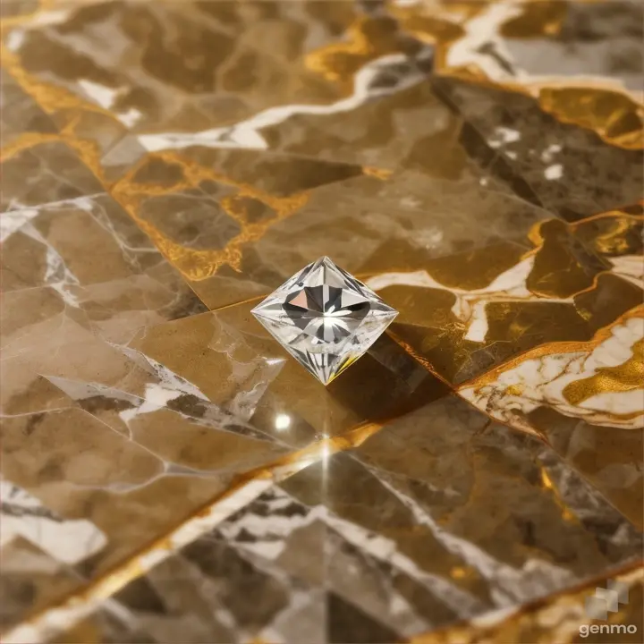 a diamond sitting on top of a marble surface