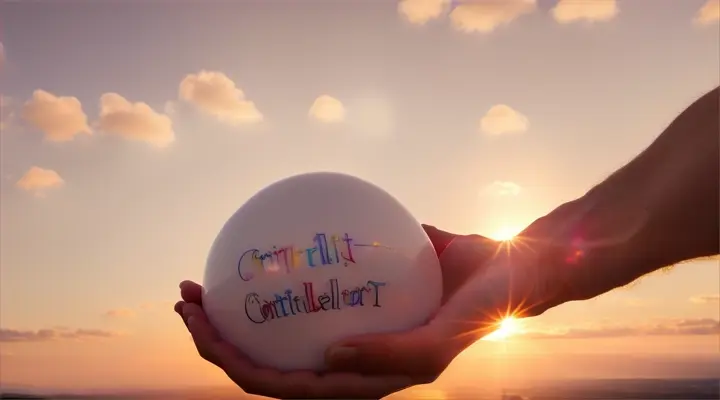 A person letting go of a balloon with "control" written on it, symbolizing the release of futile attempts to control the uncontrollable.
