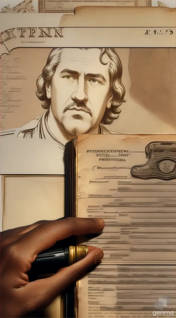 An artistic rendering of Percy Spencer filing the patent for his microwave invention, showcasing the paperwork and legal process involved in protecting his discovery.