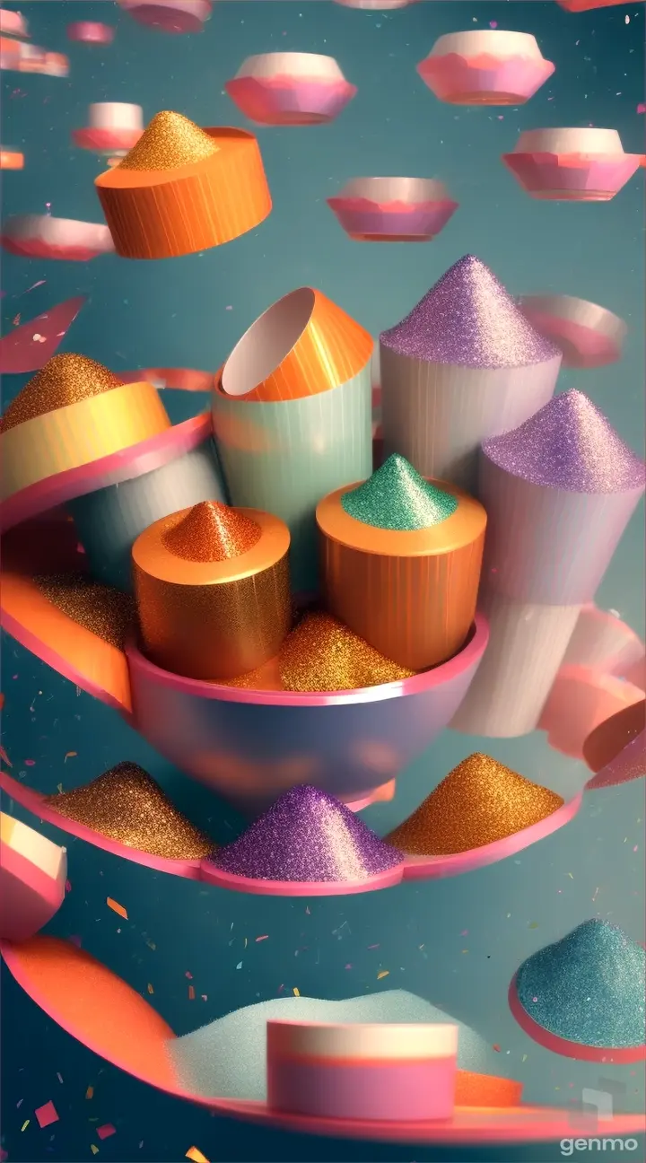 An infographic detailing the process of how glitter is made, from the crushing of plastic scraps to the final product ready for use.