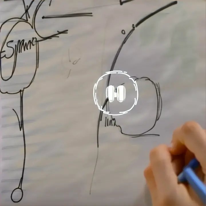 A hand drawing a simple sketch with little lines and minimal detail in a blank sheet of paper.