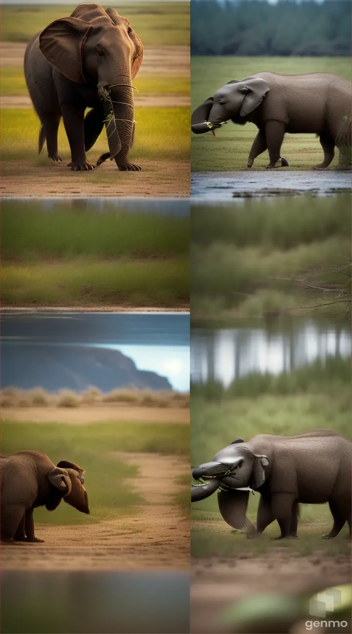 A split-screen image showing Creature peacefully foraging for plant-based foods on one side and humans hunting animals on the other, highlighting the contrast in dietary choices.
