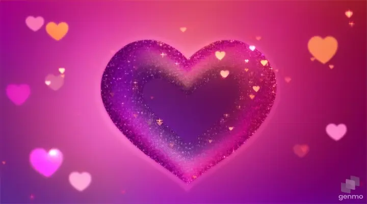 glittering heart on bokeh video background loop