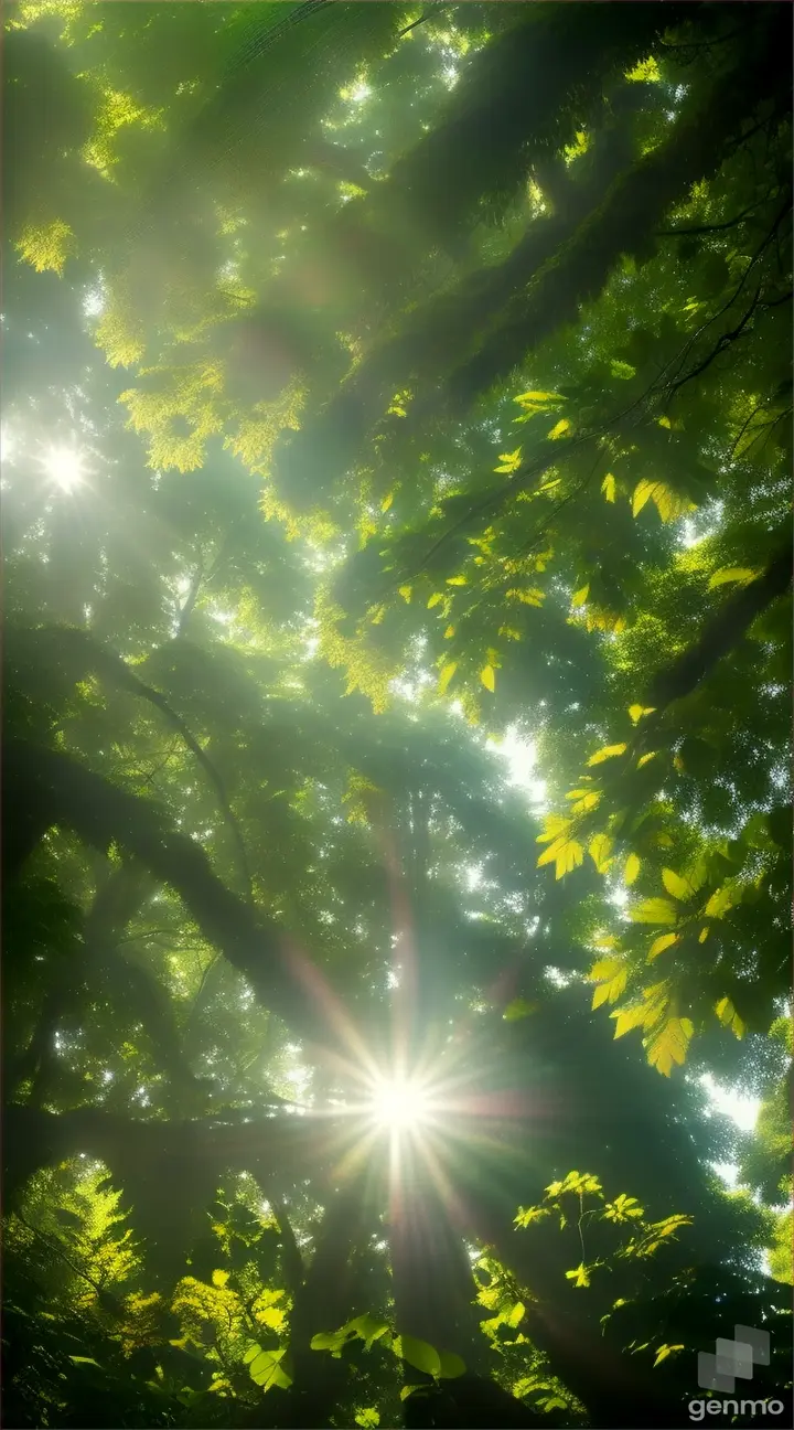 the rainforest that surrounds the village of a native tribe. The rainforest is dense and vibrant, with a variety of plant species creating a lush canopy. Tall trees tower overhead, their branches intertwined to form a natural roof. Sunlight filters through the canopy, creating dappled light effects on the forest floor. The sounds of wildlife fill the air, adding to the ambiance of the scene. The rainforest is teeming with life, showcasing the rich biodiversity of the region and the importance of preserving this natural habitat., 8k  9/16