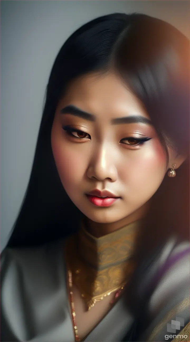 beautiful Asian woman crying expressions, she wears gray saree 