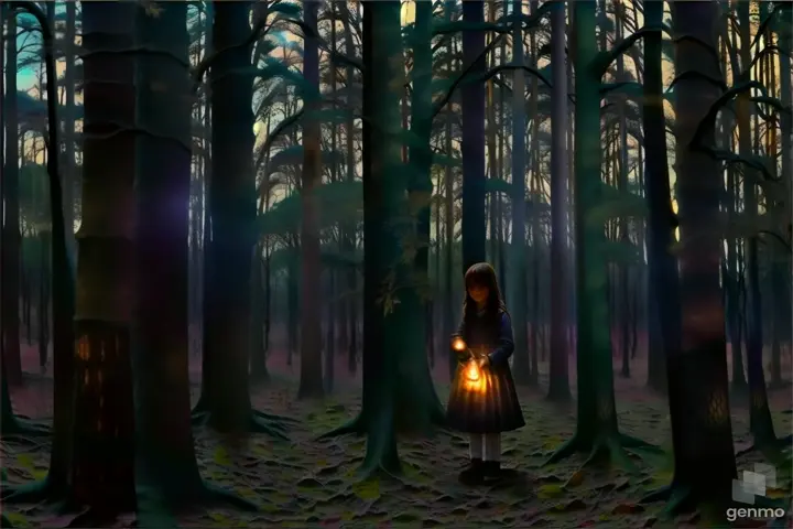 "As dusk settled, Sarah's curiosity drove her to explore the legend of the Whispering Woods."