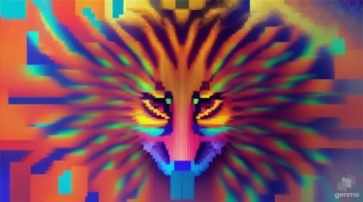 Magic magic pixel image animal head turns