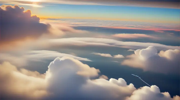 A sky full of white clouds, a cloud video that captures only the clouds while flying through the clouds in the sky, CG filming techniques, only clouds must appear, removal of airplanes, to make it feel like you are flying above the clouds, to make it feel like you are actually flying through the clouds. Focus on focus, ultra high definition