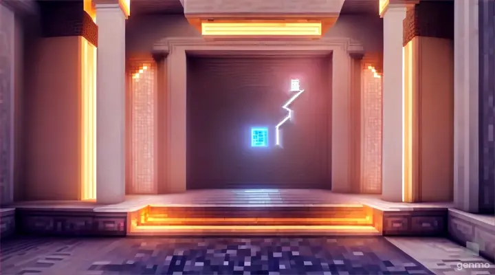 Nether portal greek pantheon lightning, bright, white, pixel voxel