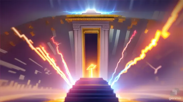 Nether portal greek pantheon lightning, bright, white, pixel voxel