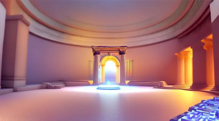 Nether portal greek pantheon lightning, bright, white, pixel voxel