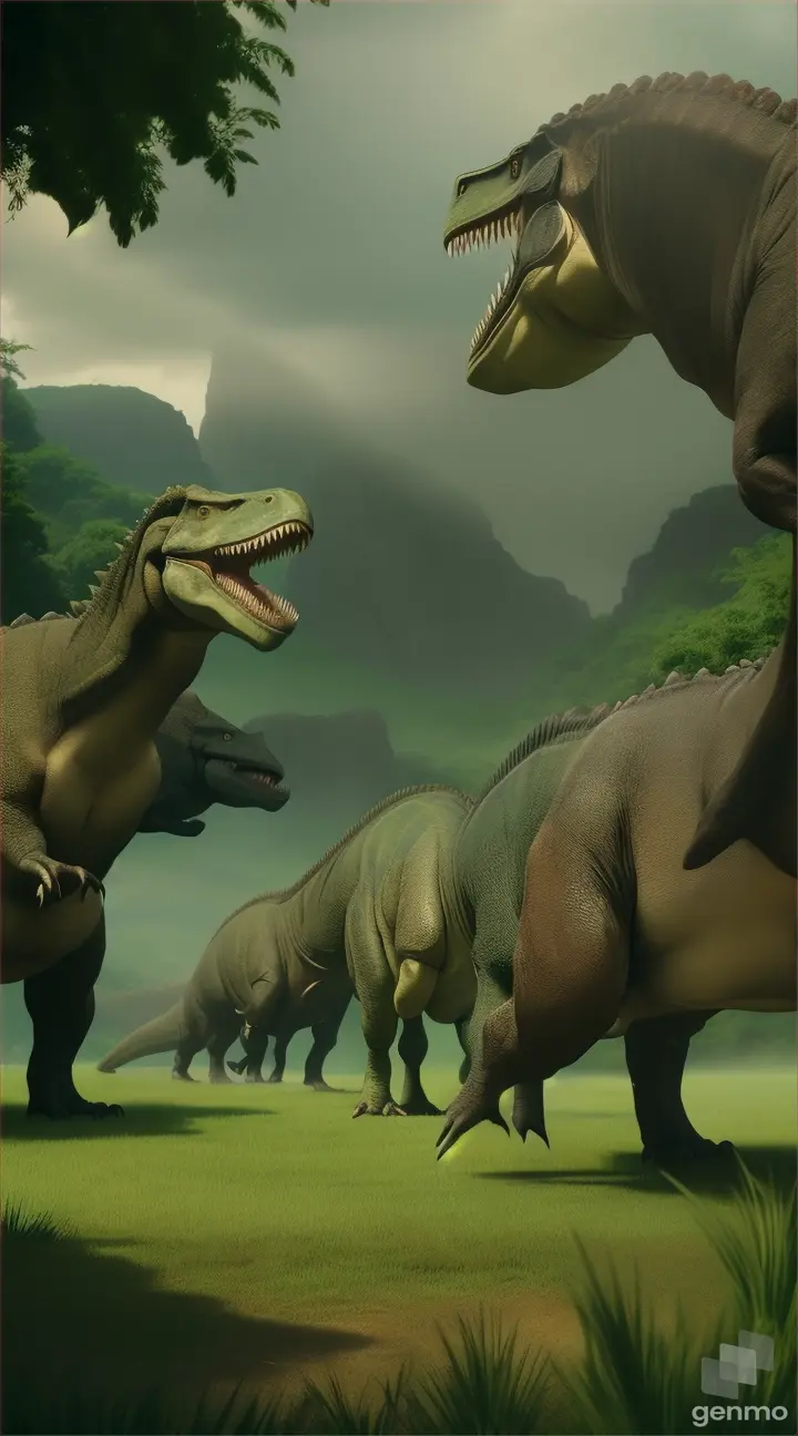 Dinosaurs grazing