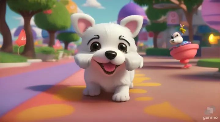 "A cute little baby puppy that looks like something strange! The sight of it chasing somewhere, wagging its strange tail and looking around is such an adorable species. The sight makes you feel more and more excited. Let's create fun moments together!

3d style animation 16:9