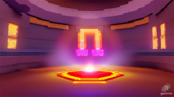 Nether portal greek pantheon lightning, bright, white, pixel voxel