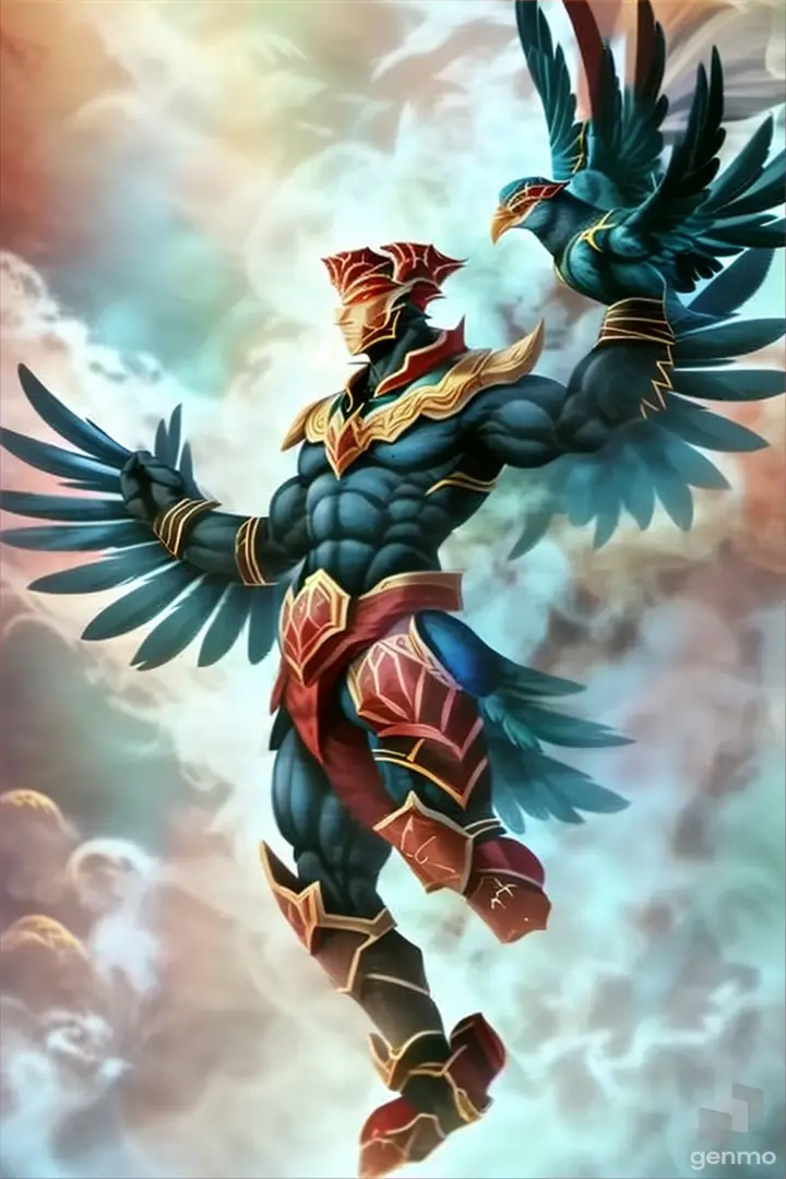 a painting of a man with a bird on his arm