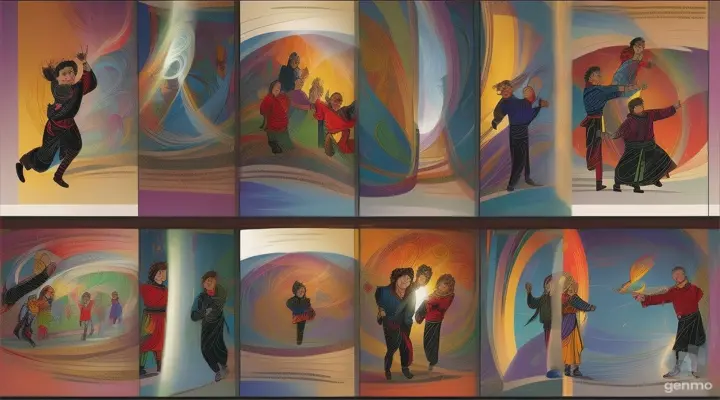 A sequence of images showing people in different life situations, from moments of joy and celebration to challenges and overcoming, highlighting the spiritual journey and transformation over time., cartoon style, realistic, 4k