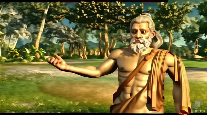a man with a beard standing in a field