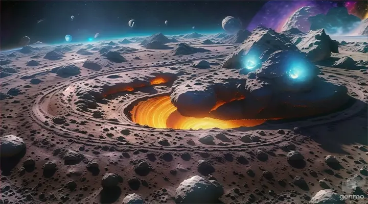 an artist's rendering of a rock on the surface of the moon