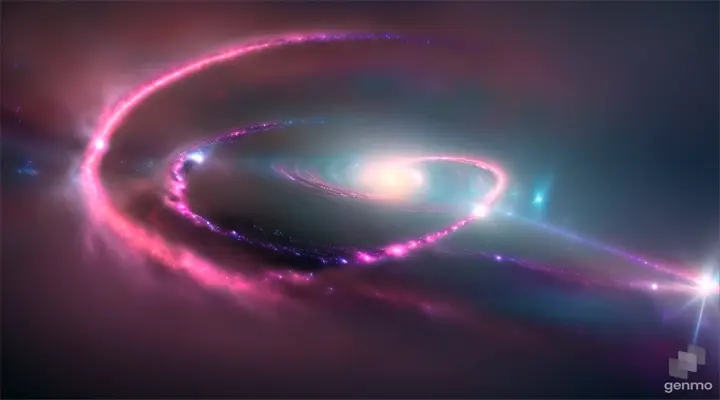 two galaxys mearge together and forming one black hole